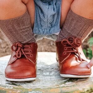 Cognac Brown Leather Baby Shoes size 5 6 🍂🐎